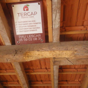 TERCAP traitement des bois de charpente contre les vrillettes et les capricornes à barinque dans le béarn