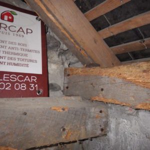 Tercap réalise le traitement d'une charpente contre les vrillettes et les capricornes à Nogueres